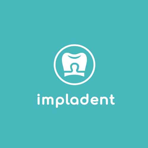 Logotyp pre stomatologické centrum so zameraním na zubné implantáty.