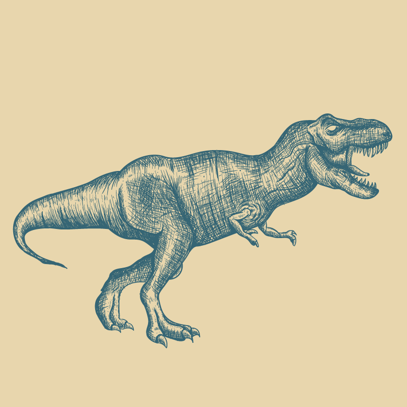 Kreslenie ilustrácie. Dinosaurus.
